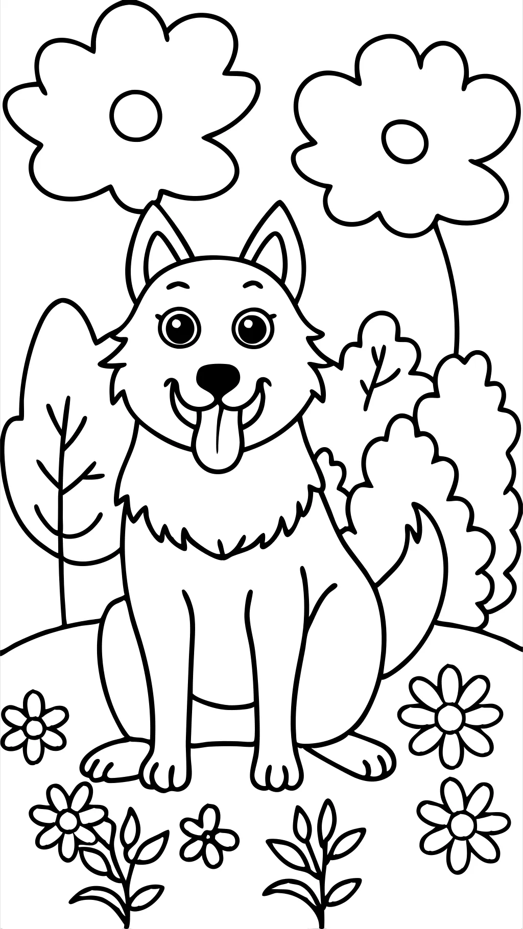 chien pour coloriage